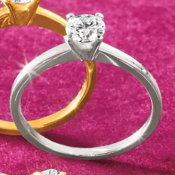 14K Gold Lab-Created Diamond Round Solitaire Ring