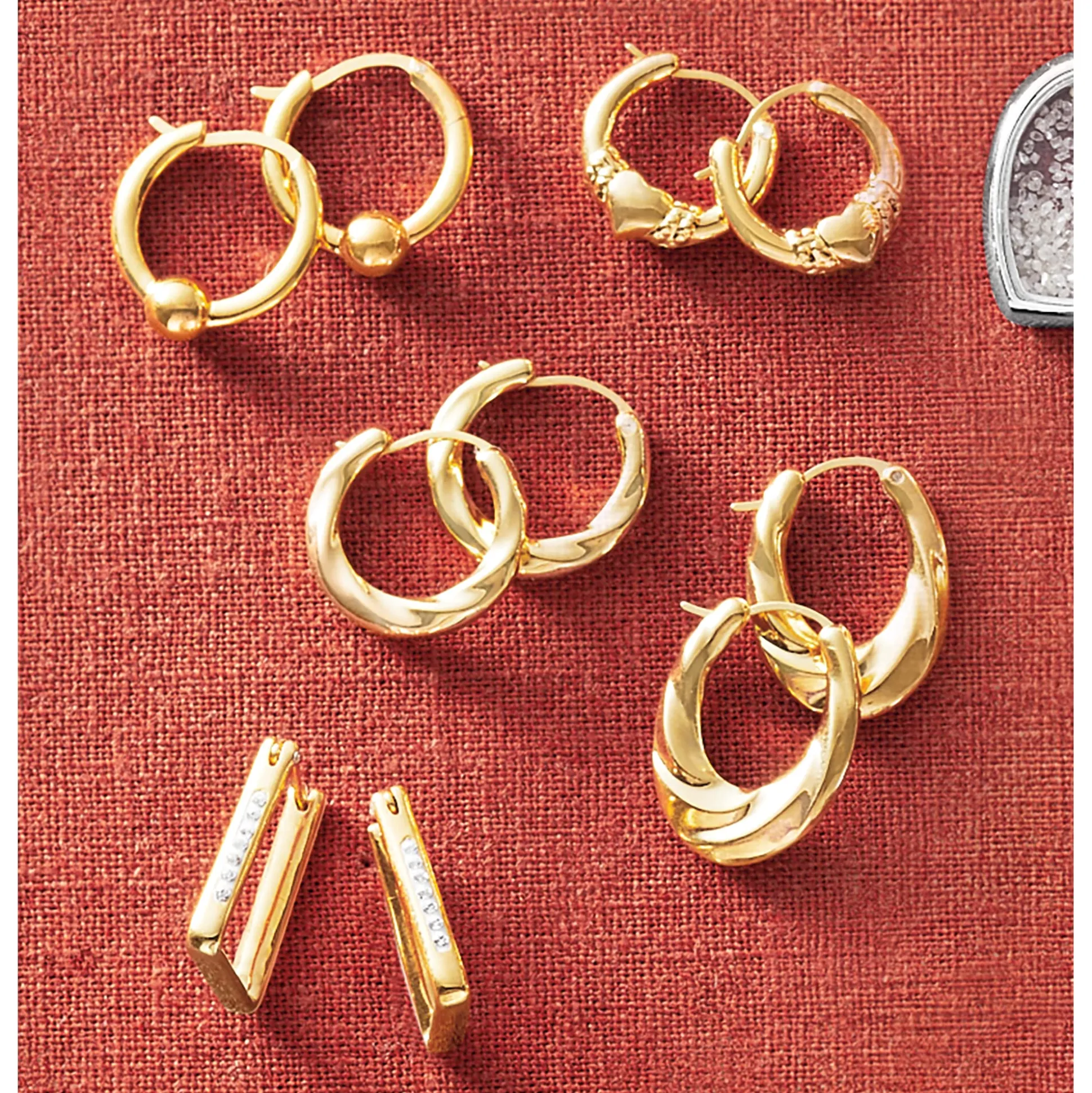 10K Gold Nano Diamond Resin Hoops