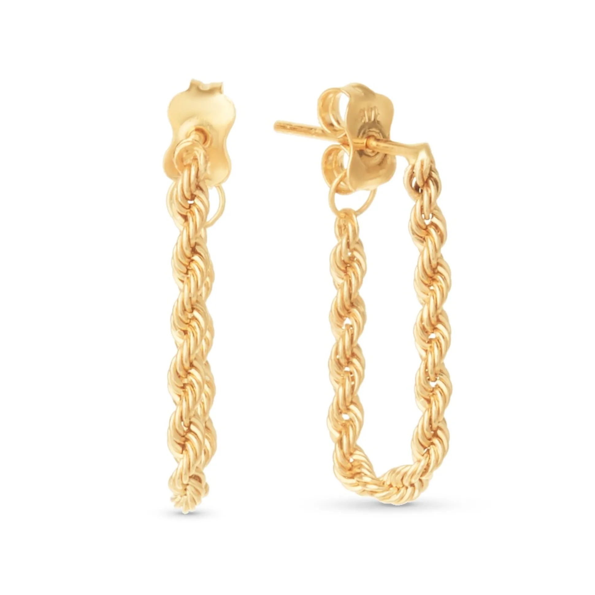 14K Gold Rope Earrings