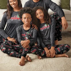 Kid's Family Christmas Holiday PJ Set in Soft, Stretchy Jersey Knit
