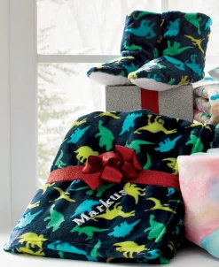 Kids Novelty Throw Blanket & Bootie Slipper Gift Set