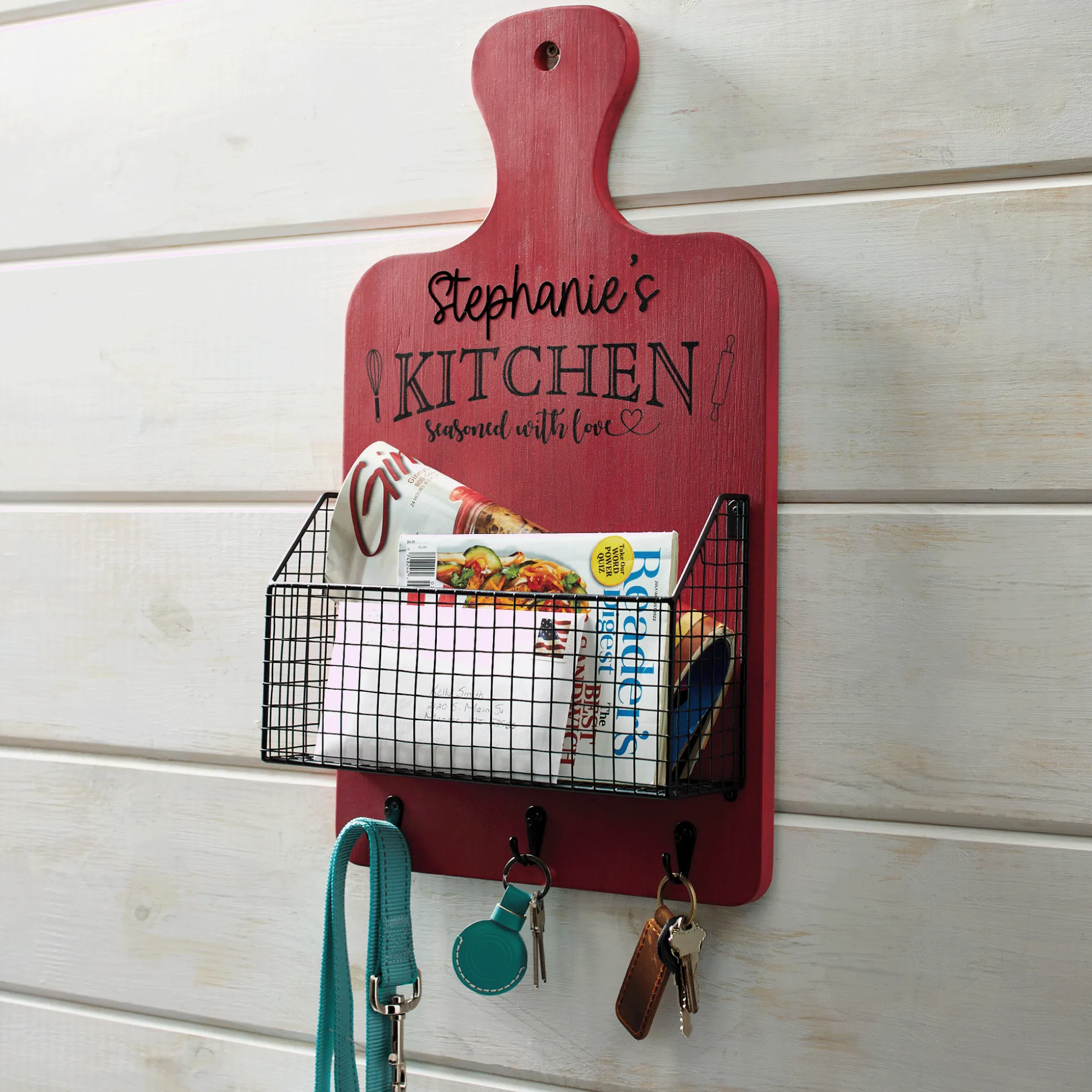 Kitchen Wall Basket with Hooks