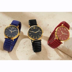 Ladies' Embellished Stretch-Band Colorful Watch