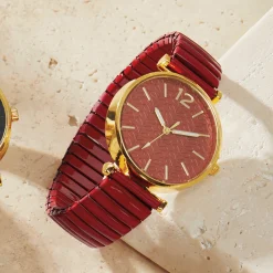 Ladies' Embellished Stretch-Band Colorful Watch