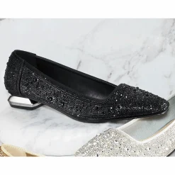 Lady Couture Fever Glitter Pump Low Heel for Women with Rhinestones