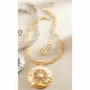 Large Medallion Necklace & Earrings Set