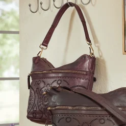 L'Artiste Chartres Shoulder Bag by Spring Step with Cutouts and Pebbled Finish
