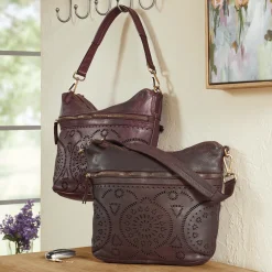 L'Artiste Chartres Shoulder Bag by Spring Step with Cutouts and Pebbled Finish