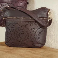 L'Artiste Chartres Shoulder Bag by Spring Step with Cutouts and Pebbled Finish