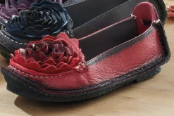 L'Artiste Dezi Leather Moccasin with Flower Detail and Memory Foam Footbed by Spring Step