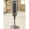 Lasko 52" Adjustable Space-Saving Oscillating Pedestal Tower Fan with 3-Speeds, Timer and Remote, Gray