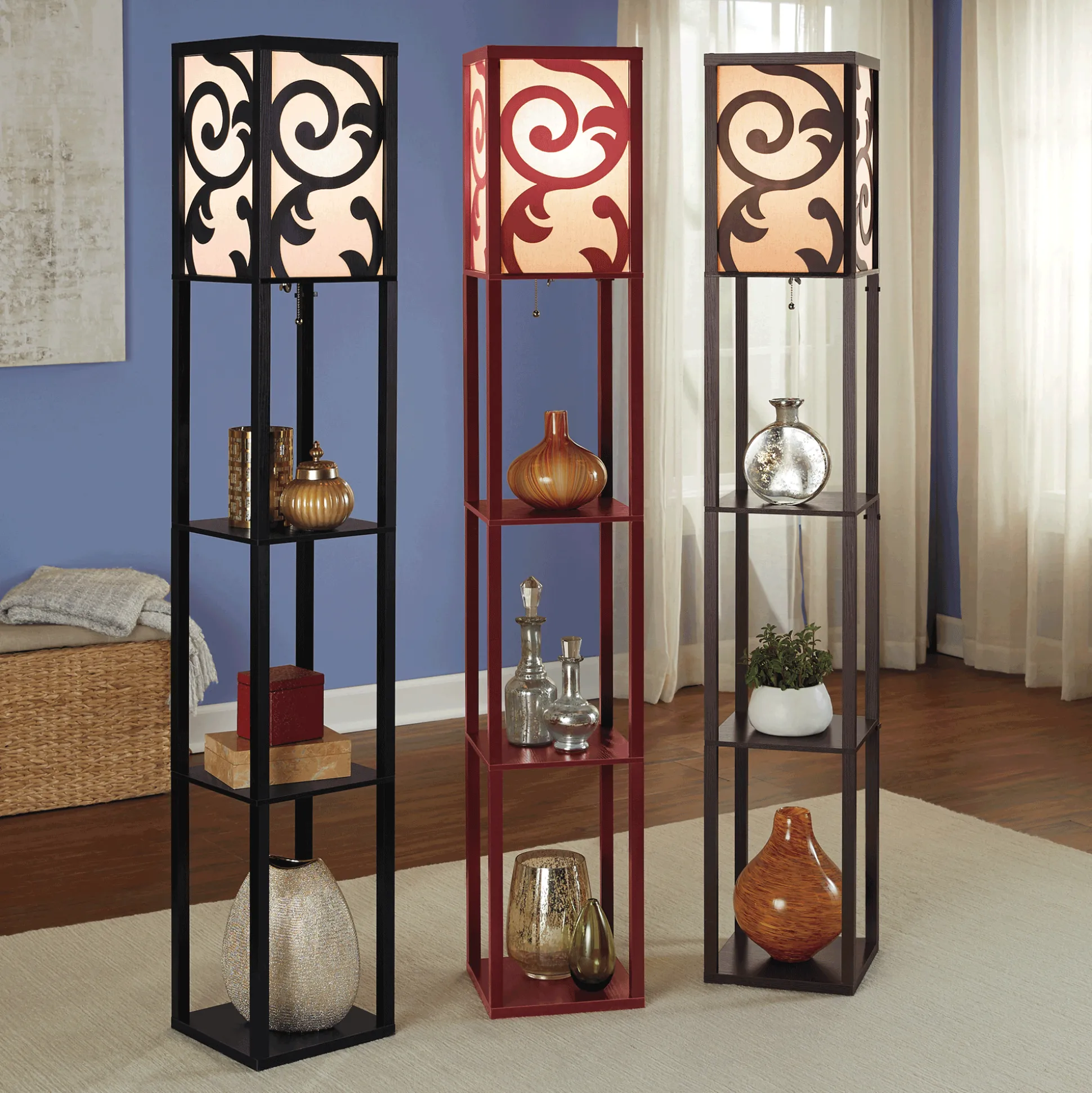 Lau Floor Lamp with Shelves