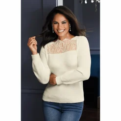 Leah Lace Rib Sweater