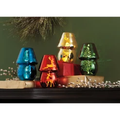 LED Glass Hurricane-Style Lamp