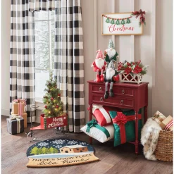LED Snow Globe-Shaped Coir Indoor/Outdoor Mat