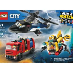 LEGO City Helicopter, Fire Truck & Submarine Remix