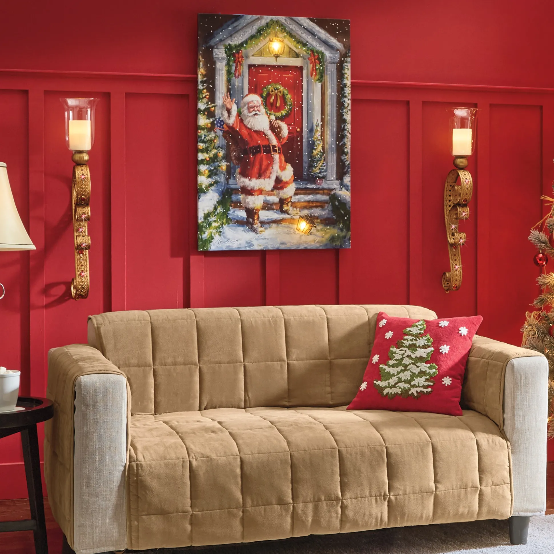 Light Up Santa Claus Canvas