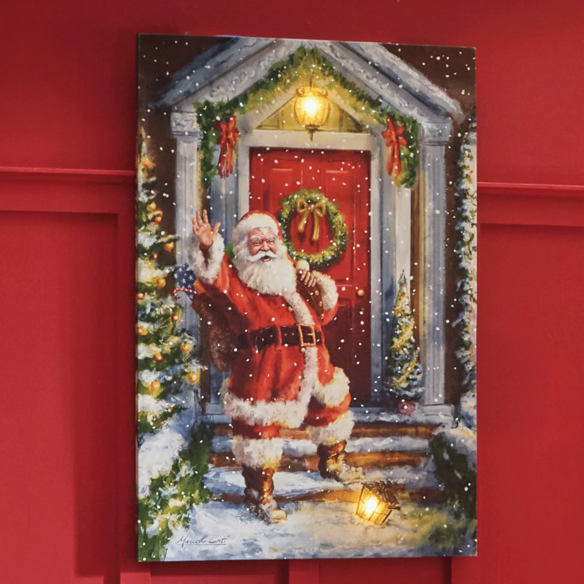Light Up Santa Claus Canvas