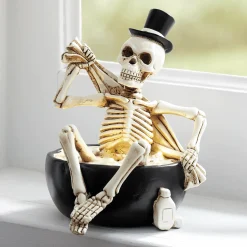 Lit Bathing Skeleton Décor