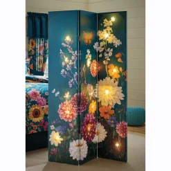 Lit Butterfly Floral Room Screen
