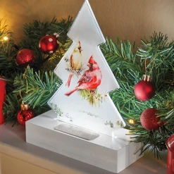 Lit Cardinal Tree Decor