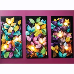 Lit Carnival of Colors Leaves Triptych