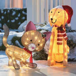 Lit Christmas Dog or Cat