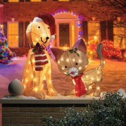 Lit Christmas Dog or Cat