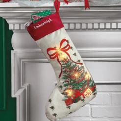 Lit Christmas Tree Stocking