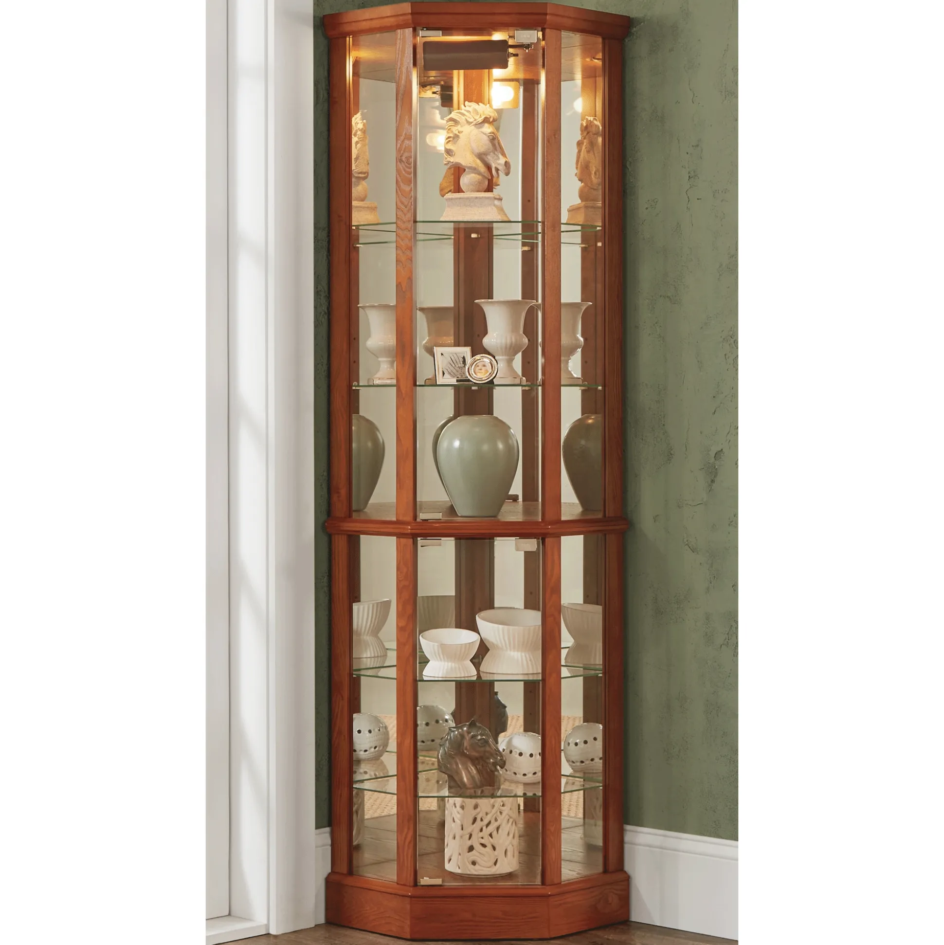 Lit Corner Curio Cabinet