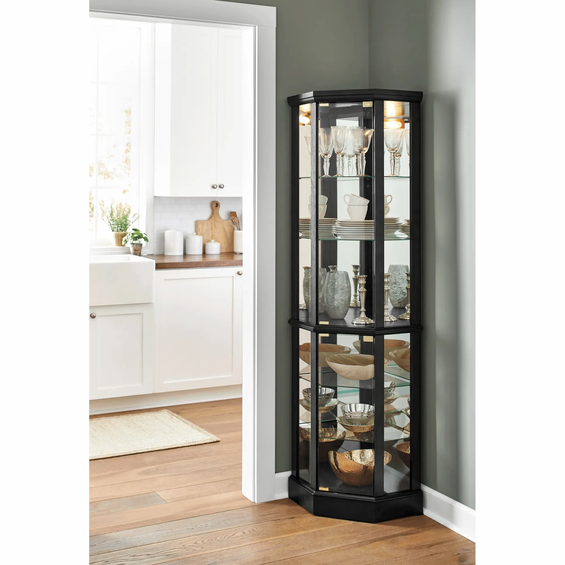 Lit Corner Curio Cabinet