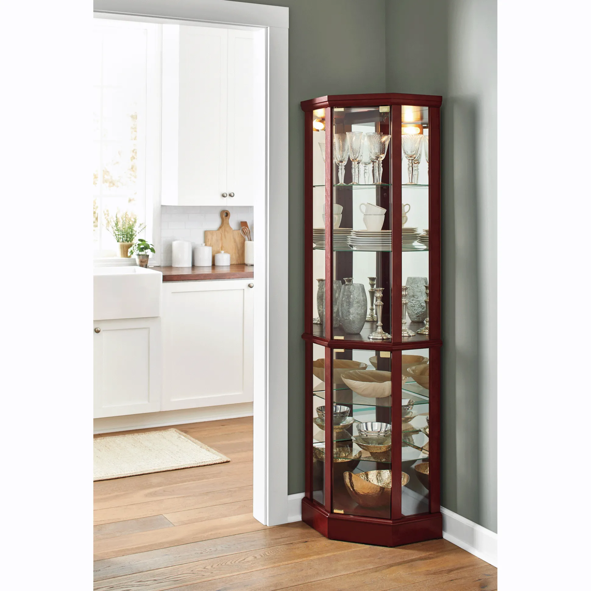 Lit Corner Curio Cabinet