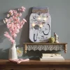 Lit Floral Bicycle Jar Art