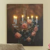 Lit Floral Chandelier Wall Art