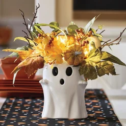 Lit Floral Ghost Centerpiece