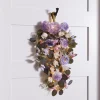 Lit Floral Teardrop Swag