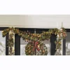 Lit Frosted Garland with Pinecones and Bow