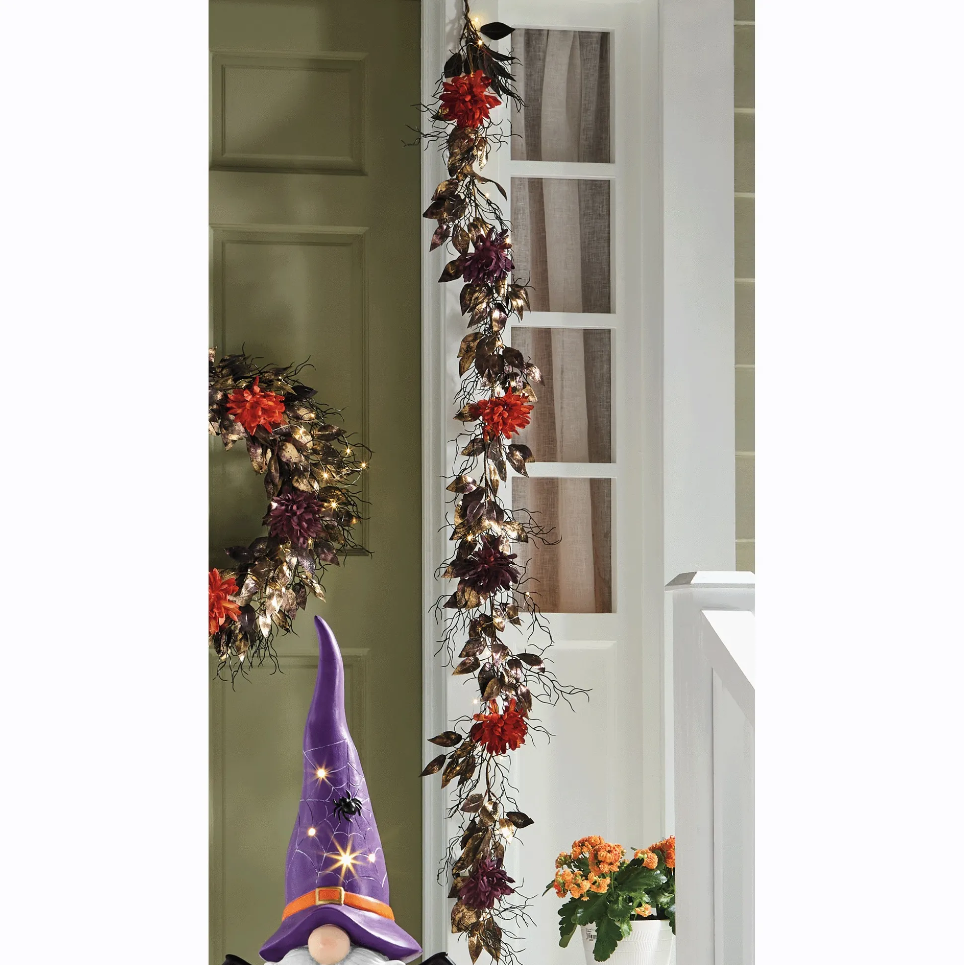 Lit Gilded Halloween Garland