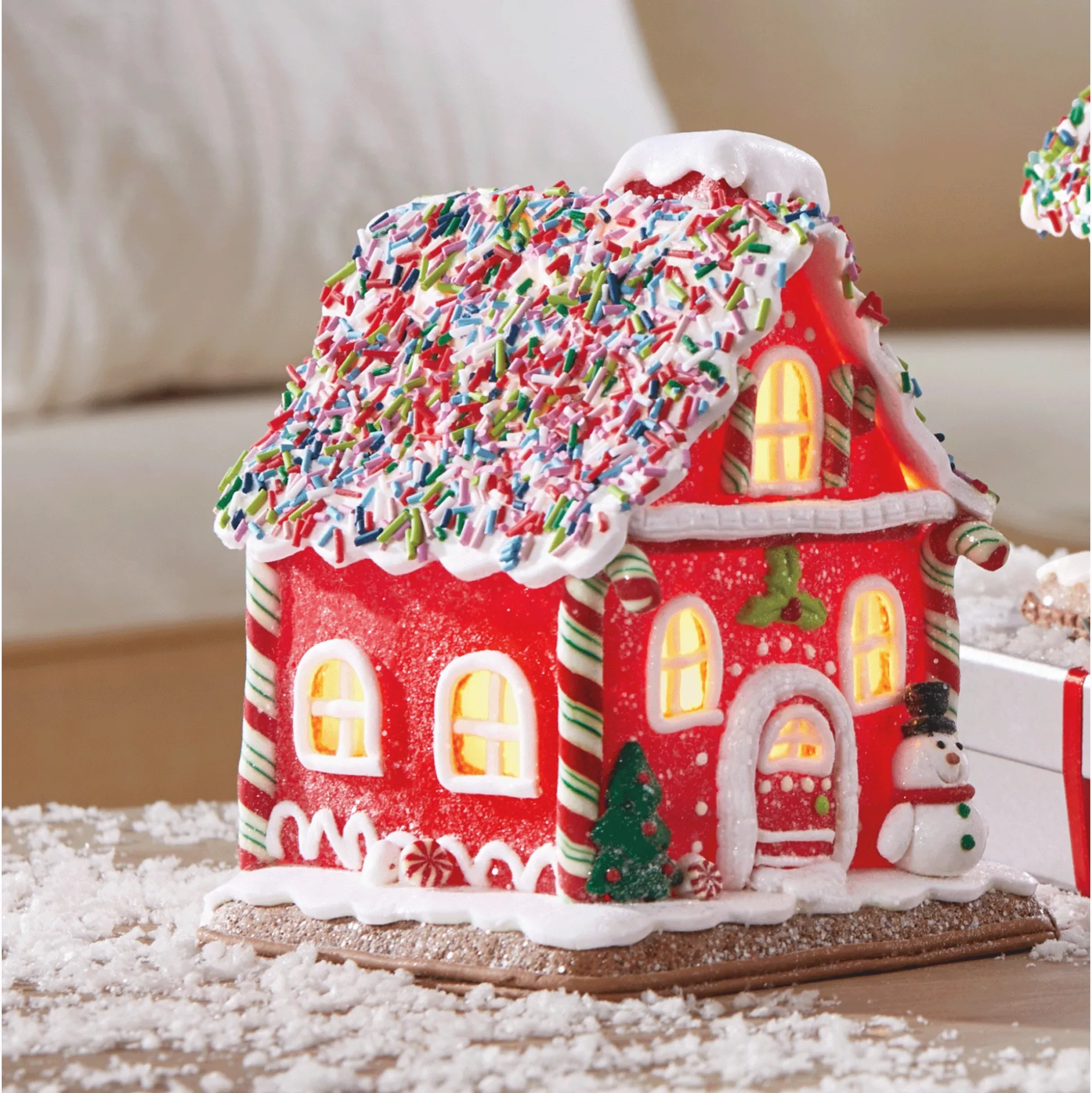 Lit Gingerbread Houses