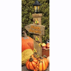 Lit Happy Harvest Lantern