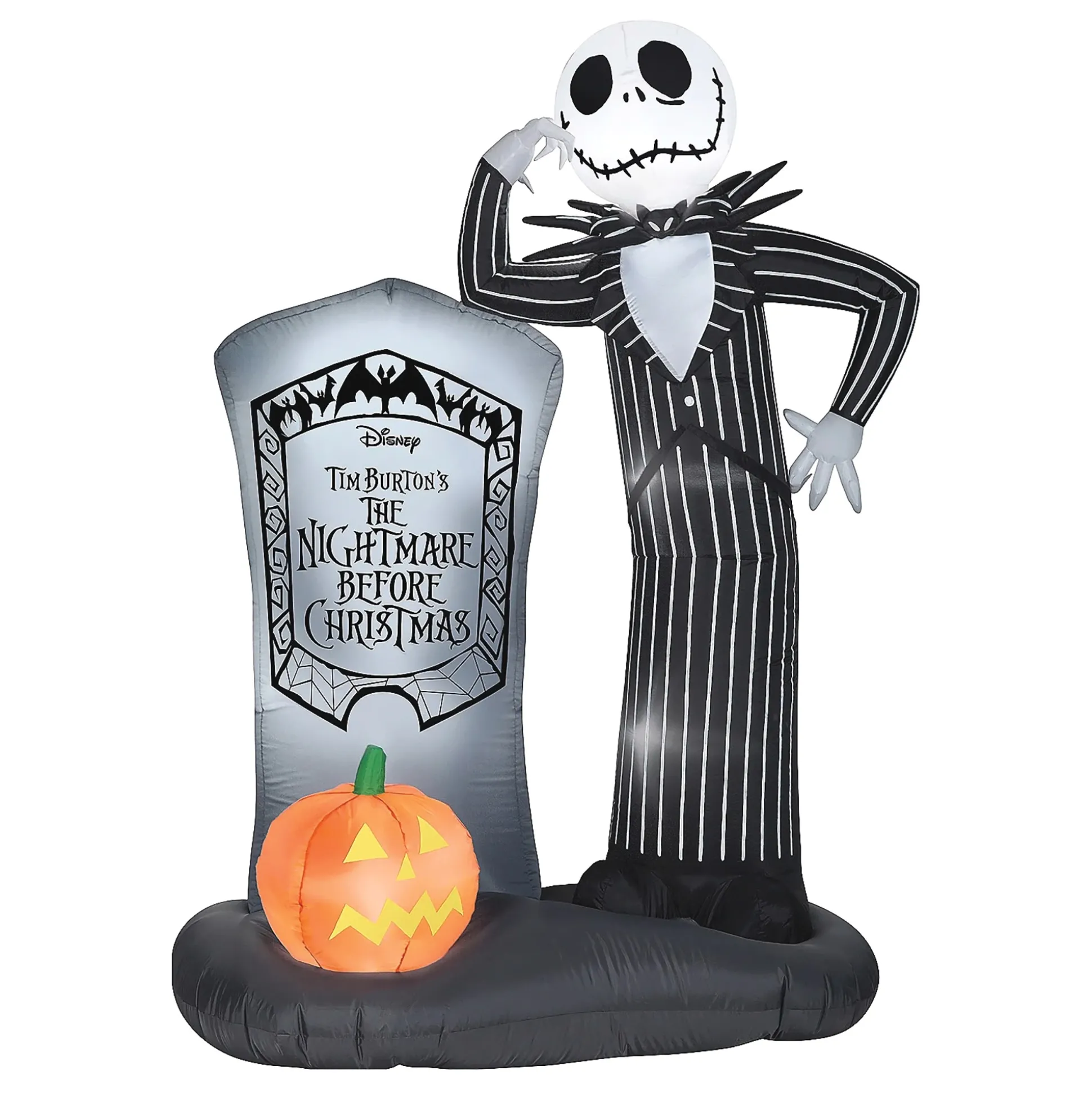 Lit Jack Skellington with Tombstone Inflatable