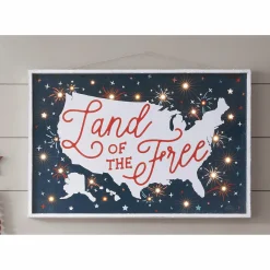 Lit Land of The Free Sign