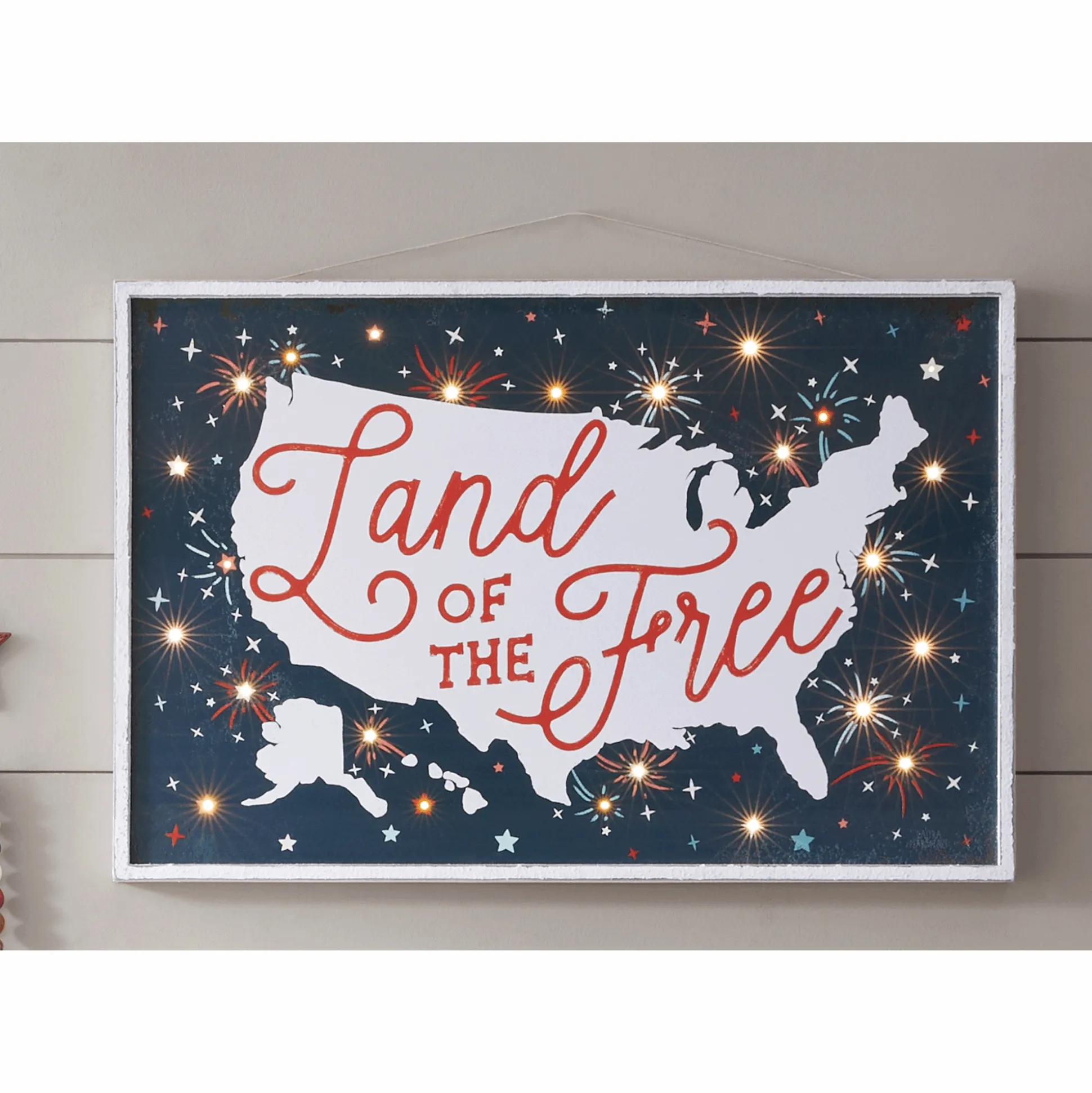 Lit Land of The Free Sign