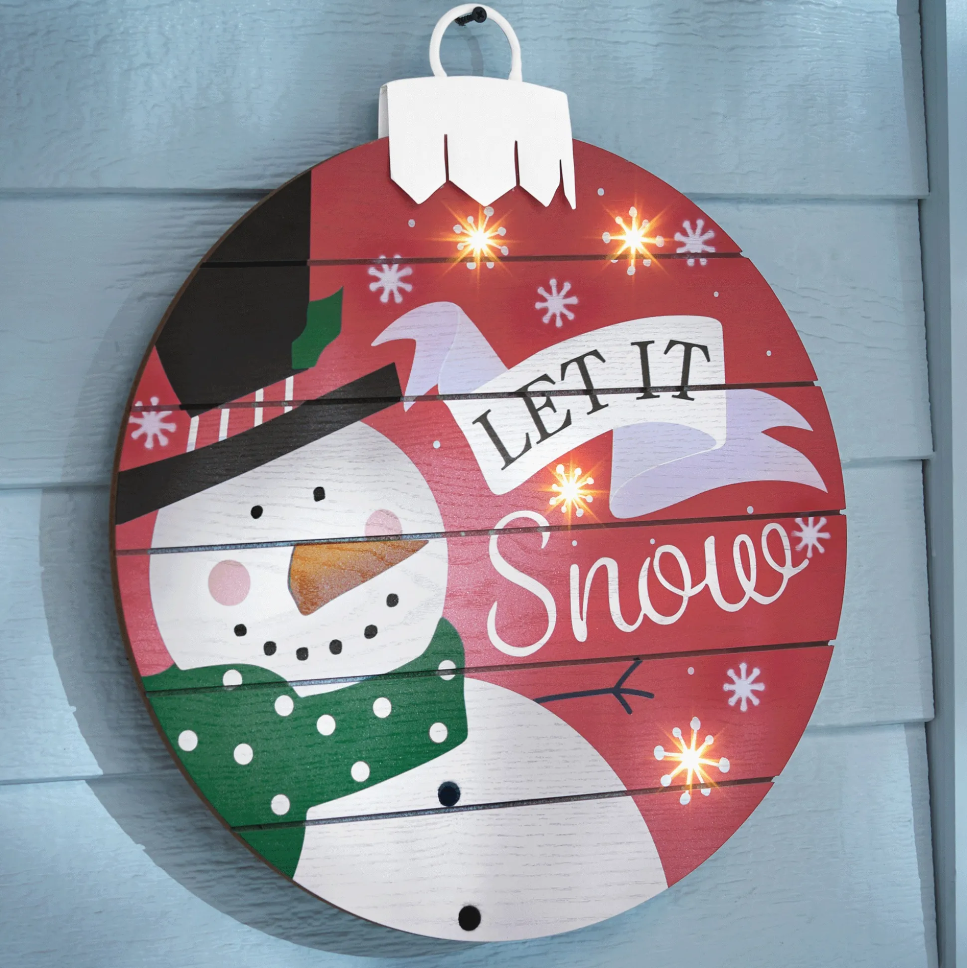 Lit Let It Snow Porch Sign