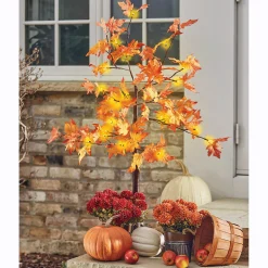 Lit Maple Leaf Tree