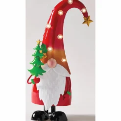 Lit Metal Christmas Gnome
