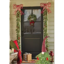 Lit Mixed Christmas Floral Garland