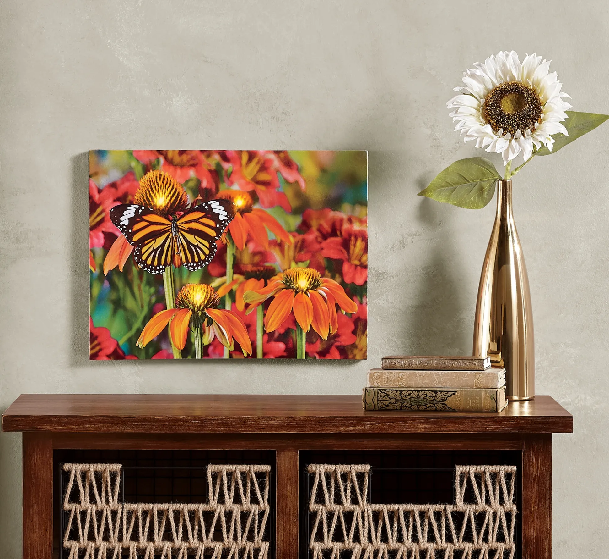 Lit Monarch Butterfly Wall Art