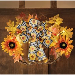 Lit Pumpkin Wreath