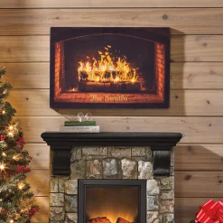 Lit Real Sound Fireplace Wall Art